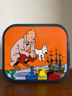 Boîte Tintin en métal signée Hergé, édition 2012