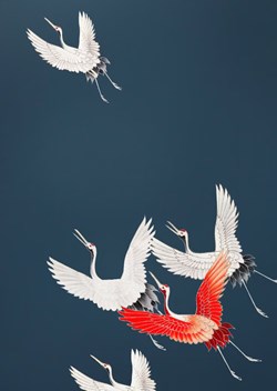 Japane red crane