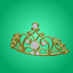 Gold Tiara with Elegant Diamond