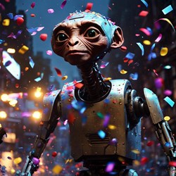Pluie de confettis spatiaux
