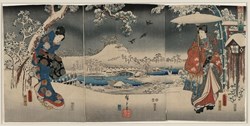 The "Tale of Genji" in snow scenes (1853), by Utagawa Kunisada and Andō Hiroshige.