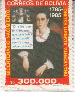 1985 correos de bolovia bicentenario nacimiento