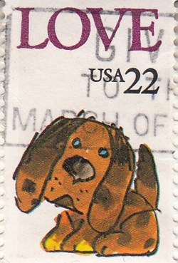 1985 22c LOVE Puppy single