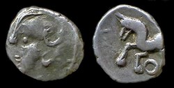 denier à la tête casquée - type 2