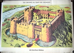 tableau d'école - un château féodal