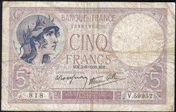 5 francs ( violet )