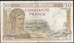 50 francs ( CERES ) - type 1933 modifié