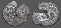 AULERQUES DIABLINTES - statère de billon au personnage allongé