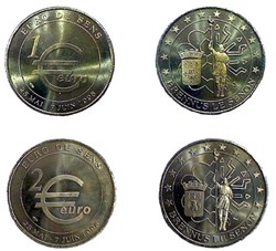MONNAIE - coffret 1 et 2 euros ville de SENS