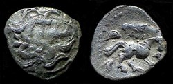 denier aux sangliers affrontés et au cheval