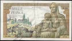 1000 francs ( déesse DEMETER ) - type 1942