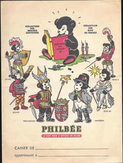 protège cahier - collection des grands capitaines - rois de FRANCE