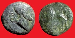 bronze au buste et au lion