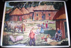 tableau d'école - village gaulois