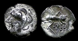 drachme au carnyx tête à gauche