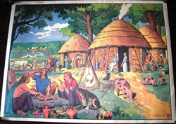 tableau d'école - village gaulois