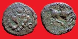 quart de statère en bronze tête à gauche