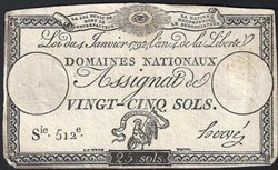 assignat - vingt cinq sols