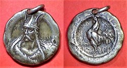 médaillon - gaulois et coq gaulois