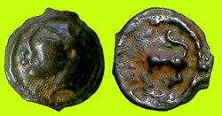 potin tête et cheval stylisé type F.J
