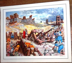 tableau scolaire - vue d'un camp romain