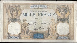 1000 francs ( CERES et MERCURE ) - type 1927 modifié