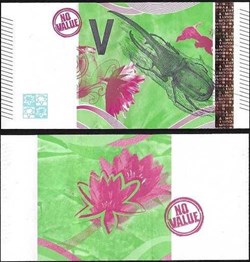 échantillon 5 euros scarabée et fleurs de lotus