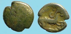 quart de statère au cheval androcéphale et au personnage ailé