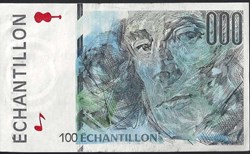 échantillon 100 francs RAVEL