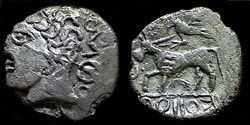 drachme KOIIOC au taureau et à l'oiseau