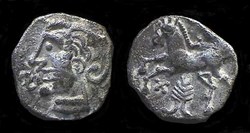 denier d'argent imité des monnaies ARVERNES