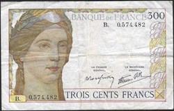 300 francs ( CERES ) - type 1938