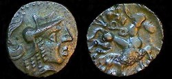 quinaire à la tête casquée à droite au sanglier
