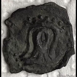 bronze à la tête de face et au cavalier