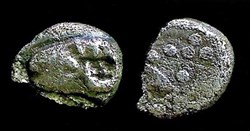 obole à la tête de bélier à gauche type du trésor " d'AURIOL "