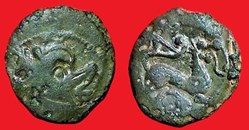 bronze au loup au cheval et au fleuron