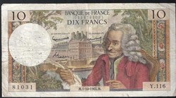 10 francs ( VOLTAIRE ) - type 1963
