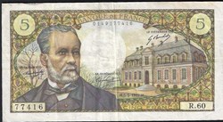 5 francs ( pasteur ) - type 1966