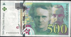 500 francs ( PIERRE et MARIE CURIE ) - type 1993 modifié