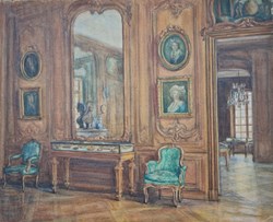 Intérieur de château (Ecole française de la fin du XIXe ou du début du XXe)