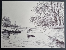 Dessin la Seine à Paris (Georges Ferro Lagree)