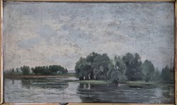 Paysage fluvial (Eugène Antoine Lavielle )