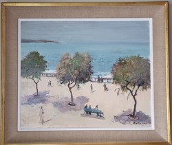 La plage vue du balcon (Gerard Barthelemy) - Cefalu (Italie)