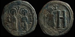 Follis de Tibère II Constantin et Ino Anasta (578-582 ap J.-C.)