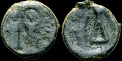 Imitation du demi follis de Justin II, attribué à Théophile (829-842)