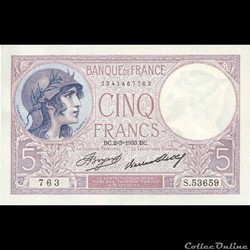 5 Francs violet 1933