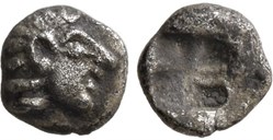 Colophon / Tetartémorion / Tête d'Apollon à Droite - Carré creux.