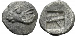*Cebren / Hémiobole / Tête de bélier - Carré creux.