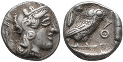 M Athènes / Drachme / Tête d'Athéna à droite - Chouette debout de face.