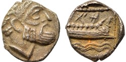 Phénicie - Arados - 1/16 eme Shekel / Tête laurée / Galère.